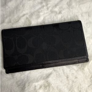 COACH Black Checkbook Holder